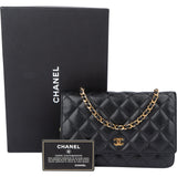 Chanel Quilted Caviar Leather Wallet On Chain Crossbody Bag