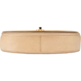 Chanel Stitching Lambskin 24K Gold Halfmoon Single Flap Shoulder Bag