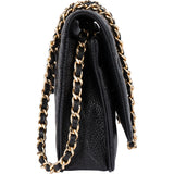 Chanel Quilted Caviar Leather Wallet On Chain Crossbody Bag