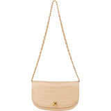 Chanel Stitching Lambskin 24K Gold Halfmoon Single Flap Shoulder Bag