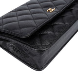 Chanel Quilted Caviar Leather Wallet On Chain Crossbody Bag