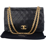 Chanel Quilted Lambskin 24K Gold Double Flap Shoulder Bag