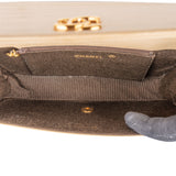 Chanel Stitching Lambskin 24K Gold Halfmoon Single Flap Shoulder Bag