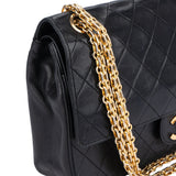 Chanel Quilted Lambskin 24K Gold Double Flap Shoulder Bag