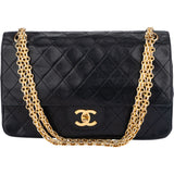 Chanel Quilted Lambskin 24K Gold Double Flap Shoulder Bag