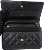 Chanel Quilted Caviar Leather Wallet On Chain Crossbody Bag