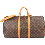 Louis Vuitton Canvas Monogram Keepall 55 Bandouliere