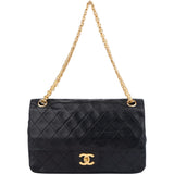 Chanel Quilted Lambskin 24K Gold Double Flap Shoulder Bag