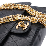 Chanel Quilted Lambskin 24K Gold Double Flap Shoulder Bag