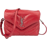 Saint Laurent Red Leather Lou Lou Crossbody Bag