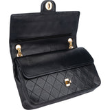 Chanel Quilted Lambskin 24K Gold Double Flap Shoulder Bag