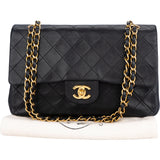 Chanel Quilted Lambskin 24K Gold Medium Double Flap Crossbody Bag