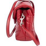 Saint Laurent Red Leather Lou Lou Crossbody Bag