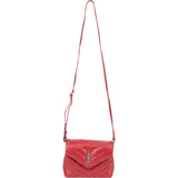 Saint Laurent Red Leather Lou Lou Crossbody Bag