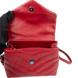 Saint Laurent Red Leather Lou Lou Crossbody Bag