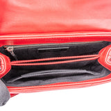 Saint Laurent Red Leather Lou Lou Crossbody Bag