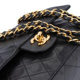 Chanel Quilted Lambskin 24K Gold Medium Double Flap Crossbody Bag