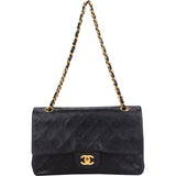 Chanel Quilted Lambskin 24K Gold Medium Double Flap Crossbody Bag