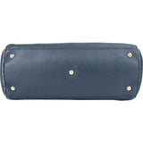 Gucci Blue Leather Bamboo Handbag