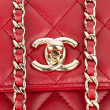 Chanel Quilted Lambskin On Chain Single Flap Crossbody Bag
