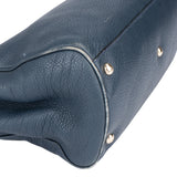Gucci Blue Leather Bamboo Handbag