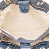 Gucci Blue Leather Bamboo Handbag