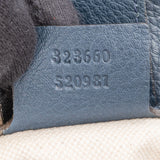 Gucci Blue Leather Bamboo Handbag