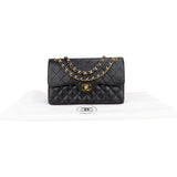 Chanel Quilted Lambskin 24K Gold Medium Double Flap Crossbody Bag