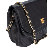 Chanel Quilted Lambskin 24K Gold Halfmoon Double Flap Shoulder Bag