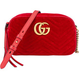 Gucci Red Satin GG Marmont Crossbody Bag
