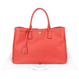 Prada Red Saffiano Leather Galleria Handbag