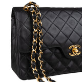 Chanel Quilted Lambskin 24K Gold Medium Double Flap Crossbody Bag