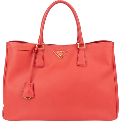 Prada Red Saffiano Leather Galleria Handbag