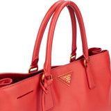 Prada Red Saffiano Leather Galleria Handbag