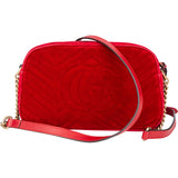 Gucci Red Satin GG Marmont Crossbody Bag