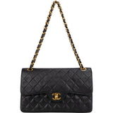 Chanel Quilted Lambskin 24K Gold Medium Double Flap Crossbody Bag