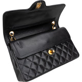 Chanel Quilted Lambskin 24K Gold Medium Double Flap Crossbody Bag