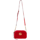 Gucci Red Satin GG Marmont Crossbody Bag