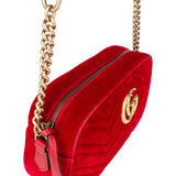 Gucci Red Satin GG Marmont Crossbody Bag