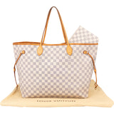 Louis Vuitton Damier Azur Monogram Neverfull GM Shopper Handbag