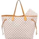 Louis Vuitton Damier Azur Monogram Neverfull GM Shopper Handbag