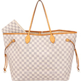 Louis Vuitton Damier Azur Monogram Neverfull GM Shopper Handbag
