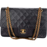 Chanel Quilted Lambskin 24K Gold Double Flap Crossbody Bag