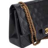 Chanel Quilted Lambskin 24K Gold Double Flap Crossbody Bag