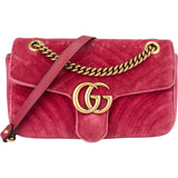 Gucci Pink Satin GG Marmont Crossbody Bag