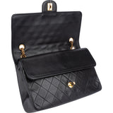 Chanel Quilted Lambskin 24K Gold Double Flap Crossbody Bag