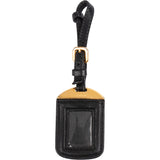 Prada Black Leather Small Luggage Tag Bag Charm