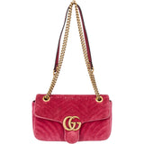 Gucci Pink Satin GG Marmont Crossbody Bag