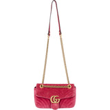 Gucci Pink Satin GG Marmont Crossbody Bag