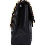 Chanel Quilted Lambskin 24K Gold Jumbo Single Flap Crossbody Bag